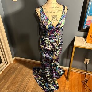 DJ-Jaz animal print Mermaid Prom Formal Dress